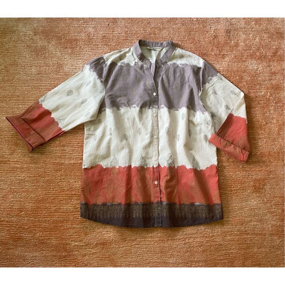 Quizz Again 100% cotton button down shirt M